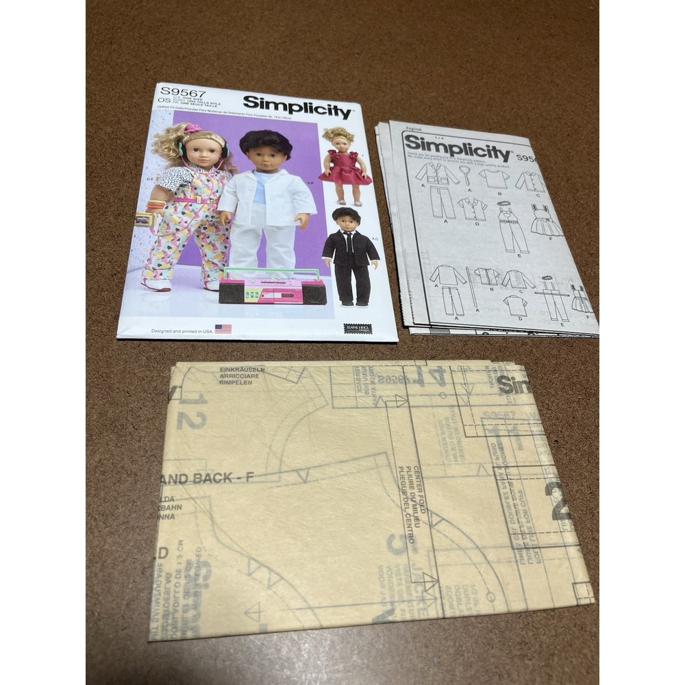 Simplicity 9567 Pattern Doll Clothes 18" Doll Clothing Uncut